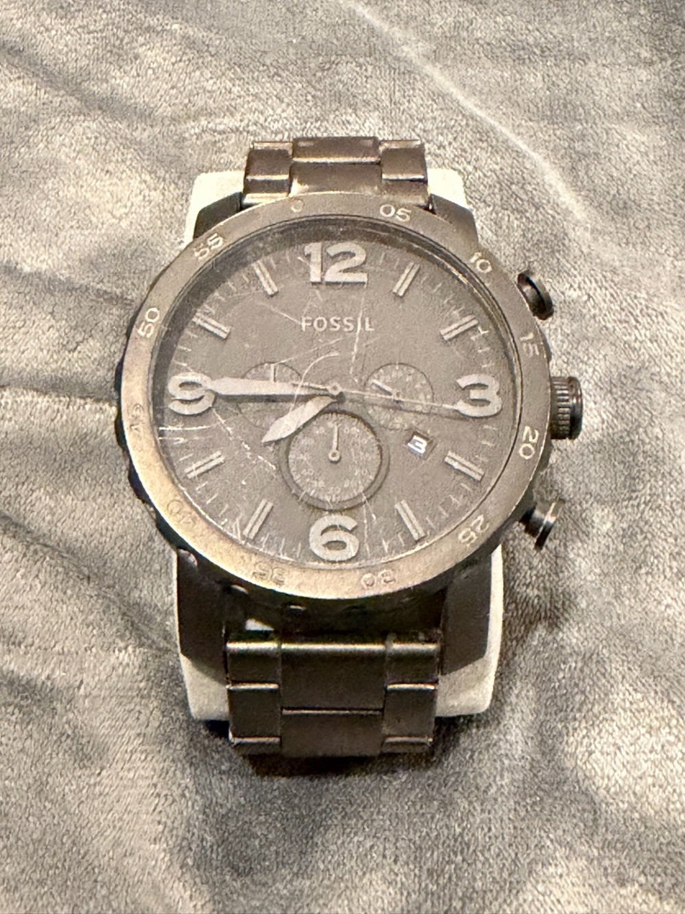 Fossil Black Stainless Steel Chronograph Watch